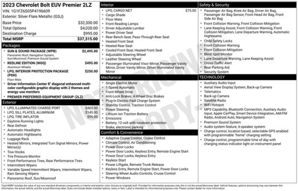 Used 2023 Chevrolet Bolt EUV Premier SUV