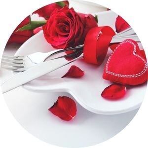 Dinner Plate with Roses and Hearts