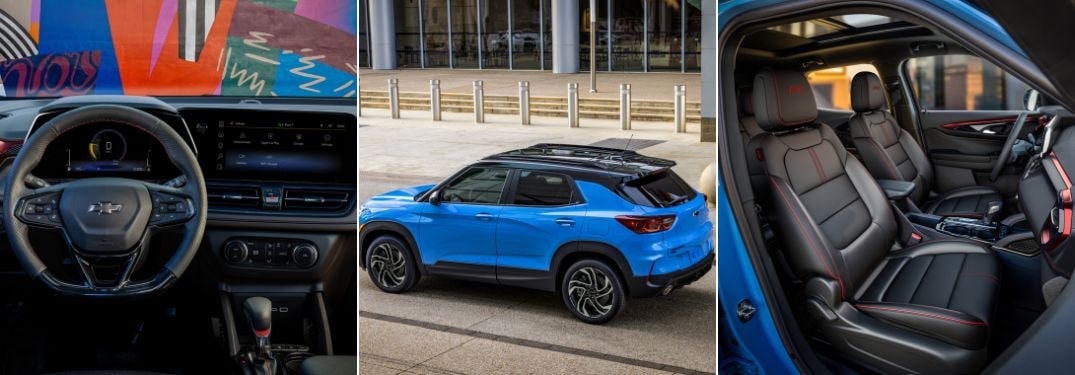 2024 Chevy Trailblazer Dashboard, Blue Rear Exterior and Front Interior Seats