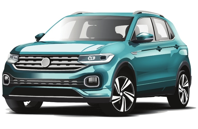 Generic SUV front view in aqua