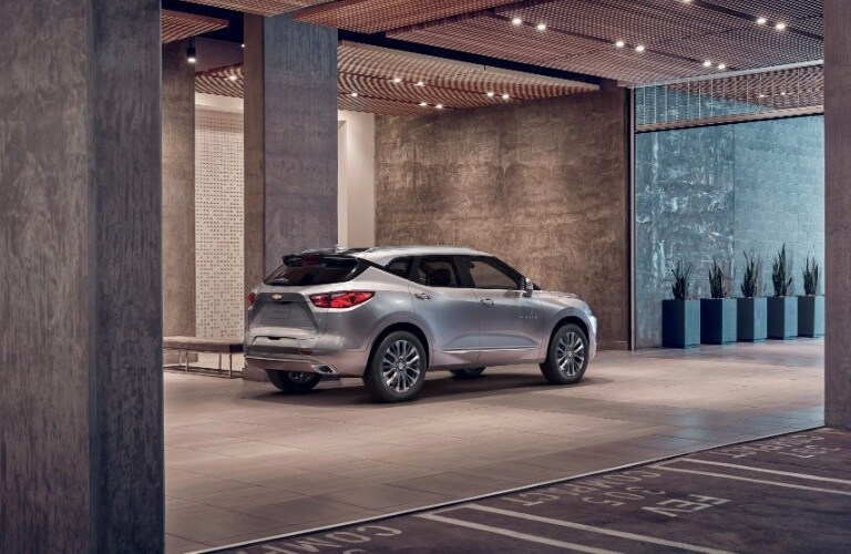 2019 Chevy Blazer silver side back view