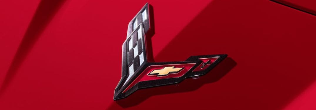 Close Up of 2023 Chevy Corvette Badge