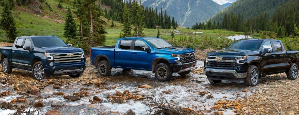 2022 Chevy Silverado 1500 lineup three models