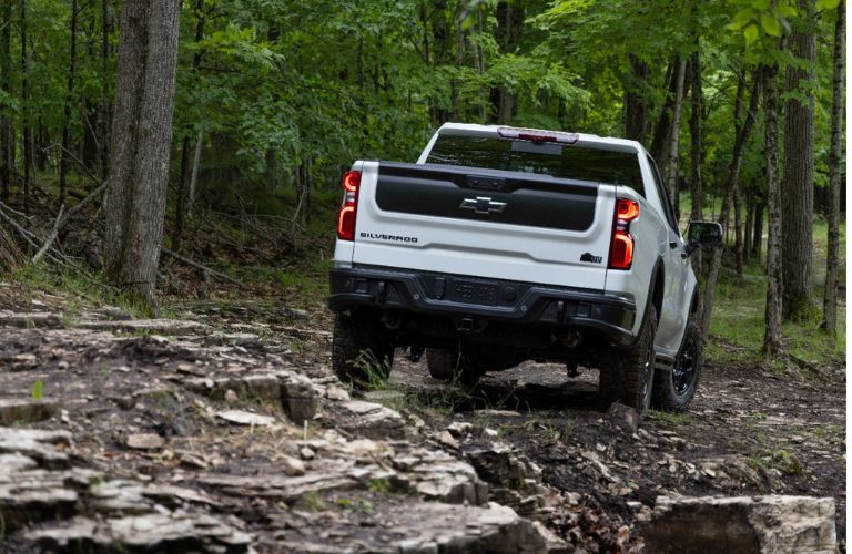 White 2023 Chevy Silverado ZR2 Bison Rear Exterior