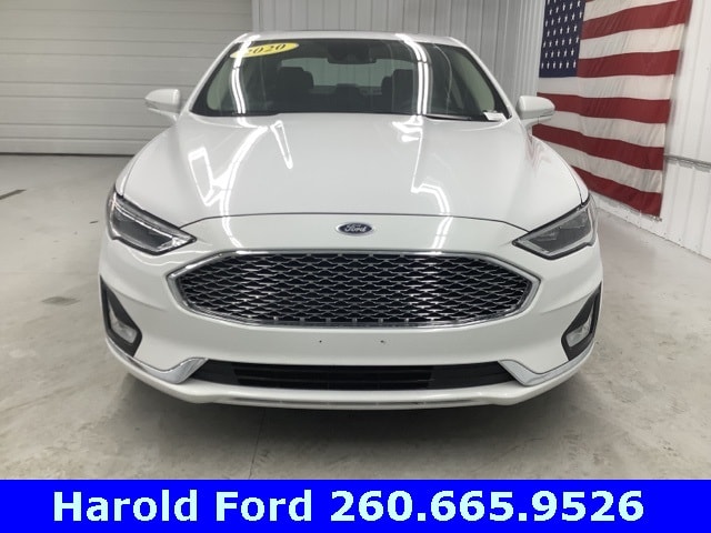 Used 2020 Ford Fusion Hybrid Titanium with VIN 3FA6P0RU2LR204952 for sale in Angola, IN