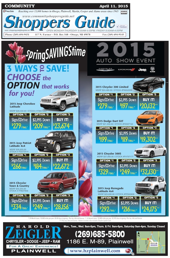 Harold Zeigler Plainwell >> Newspaper Ads Harold Zeigler Chrysler Dodge Jeep Of Harold Zeigler Plainwell >> Newspaper Ads Harold Zeigler Chrysler Dodge Jeep Of