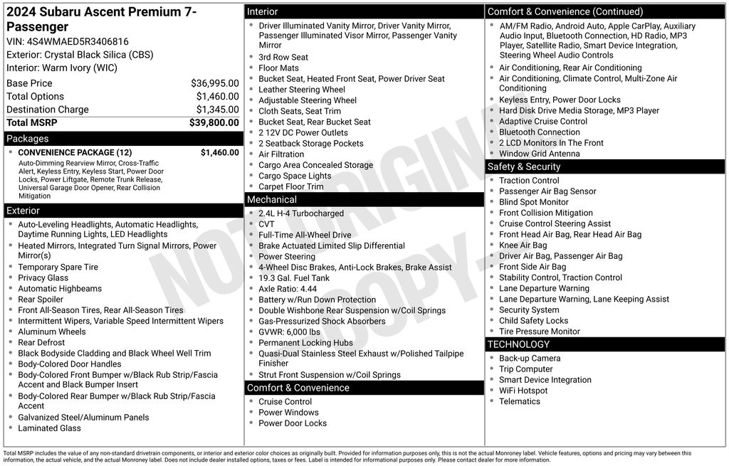 2024 SUBARU ASCENT - Image 38