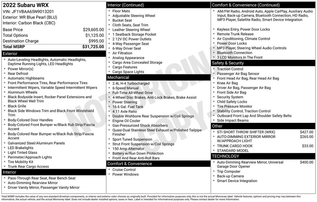 2022 SUBARU WRX - Image 10