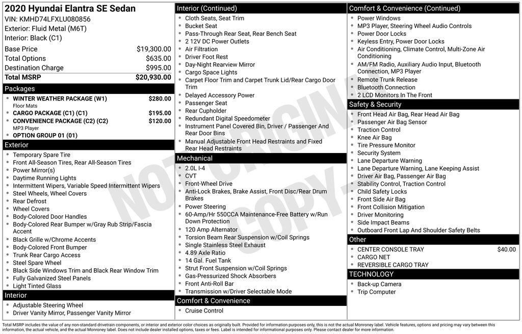 2020 HYUNDAI ELANTRA - Image 10