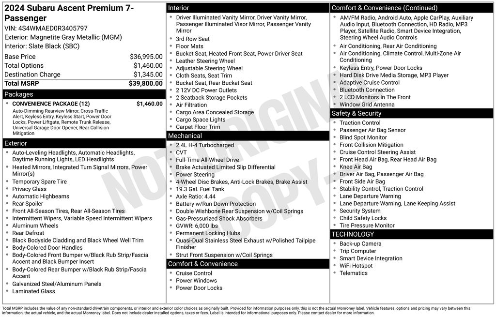 2024 SUBARU ASCENT - Image 39