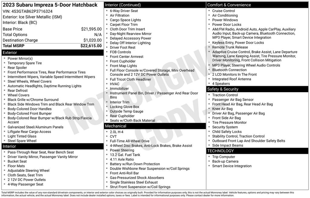 2023 SUBARU IMPREZA - Image 33