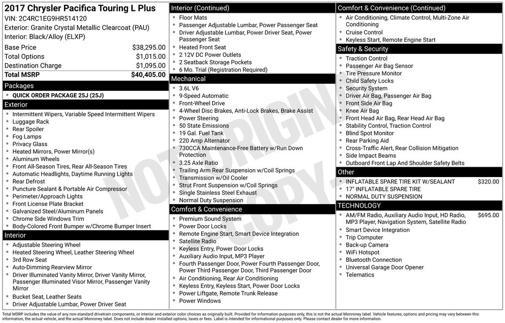 2017 CHRYSLER PACIFICA - Image 10
