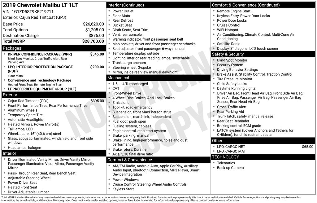 2019 CHEVROLET MALIBU - Image 34