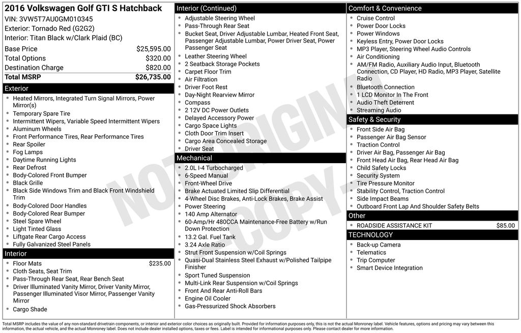 2016 VOLKSWAGEN GOLF GTI - Image 10