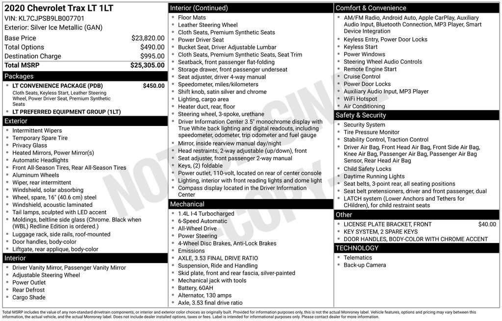 2020 CHEVROLET TRAX - Image 39