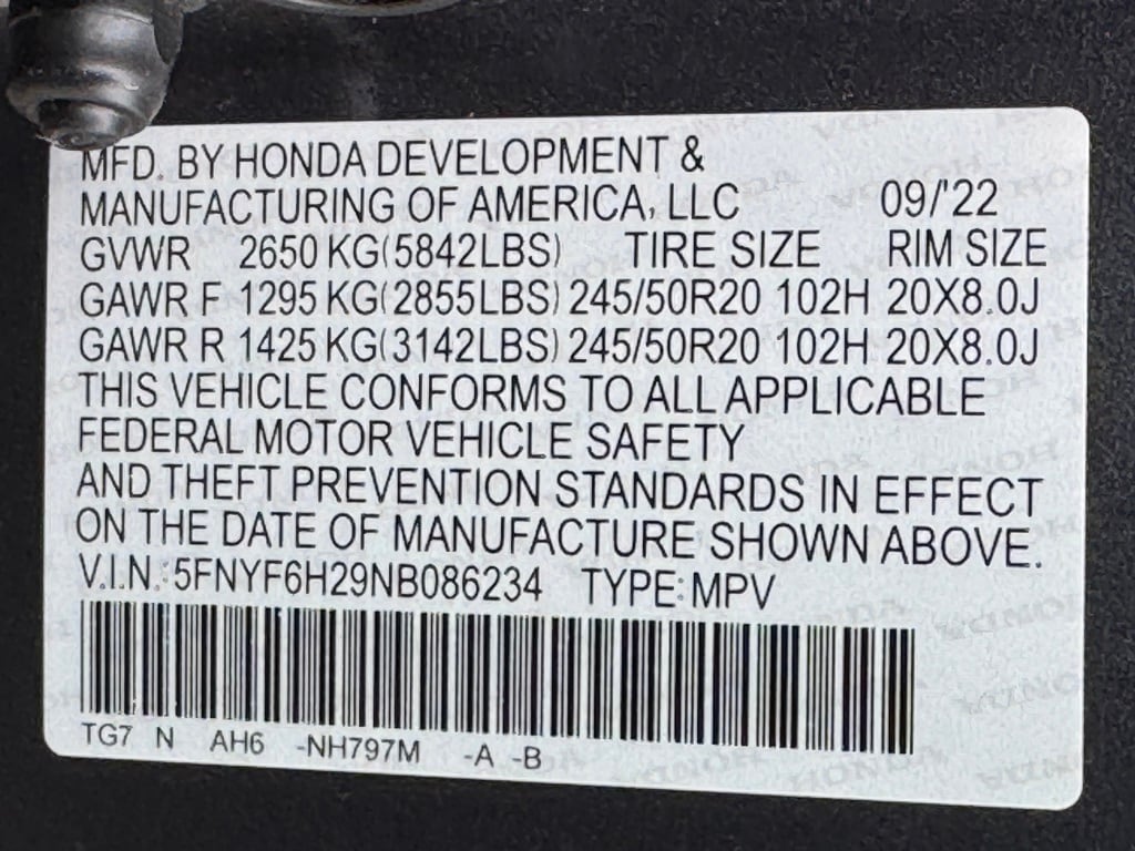 2022 HONDA PILOT - Image 34