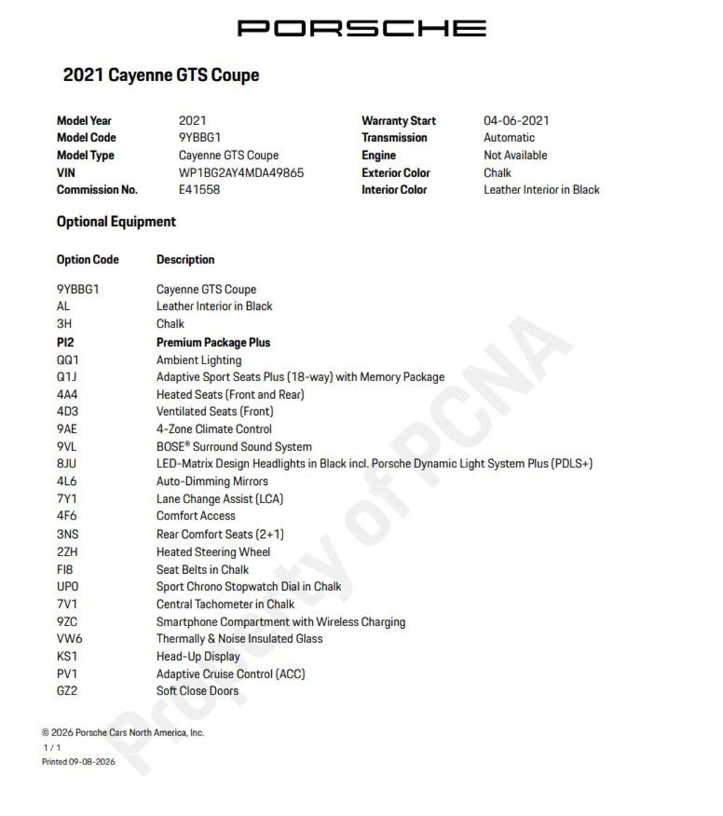 Certified 2021 Porsche Cayenne Coupe GTS SUV