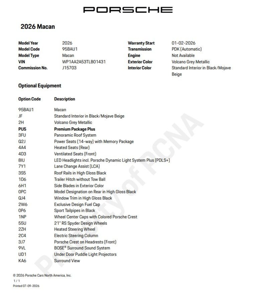 Certified 2026 Porsche Macan SUV
