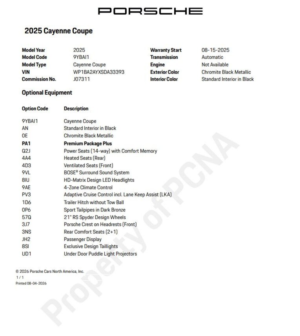 Certified 2025 Porsche Cayenne Coupe SUV