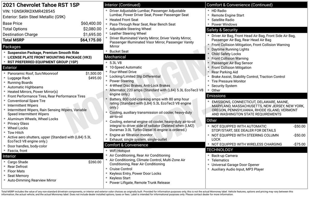 Used 2021 Chevrolet Tahoe RST SUV