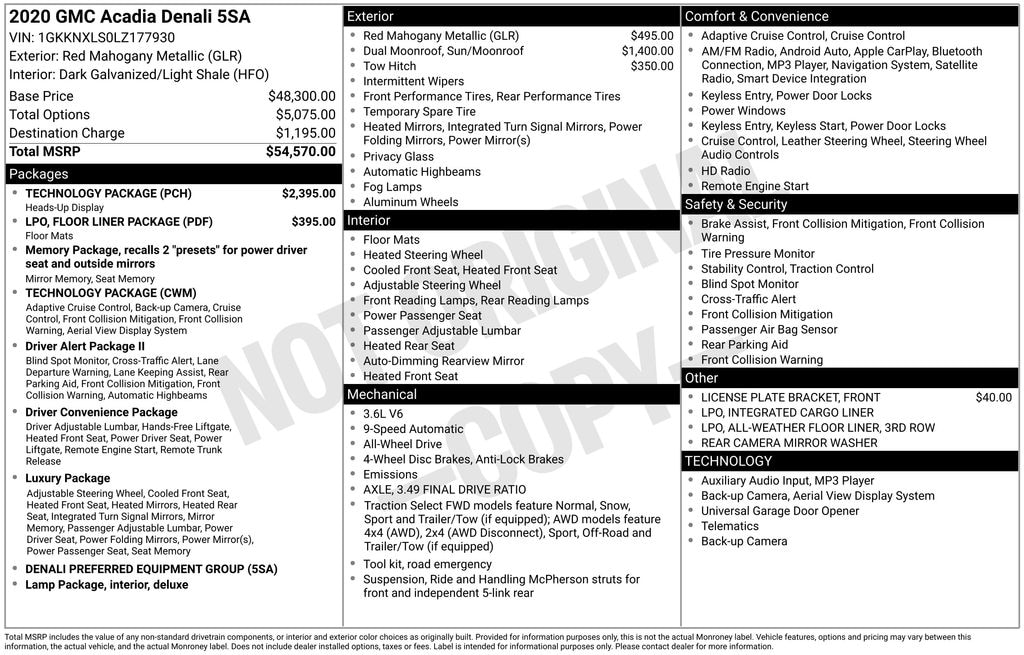 Used 2020 GMC Acadia Denali SUV