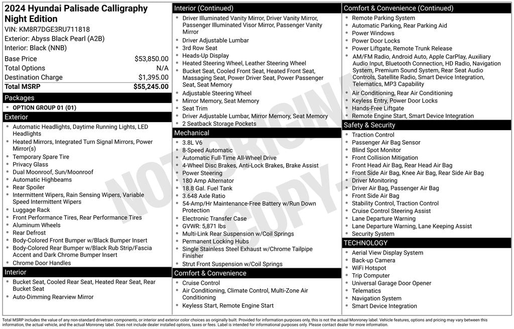 Used 2024 Hyundai Palisade Calligraphy Night Edition SUV