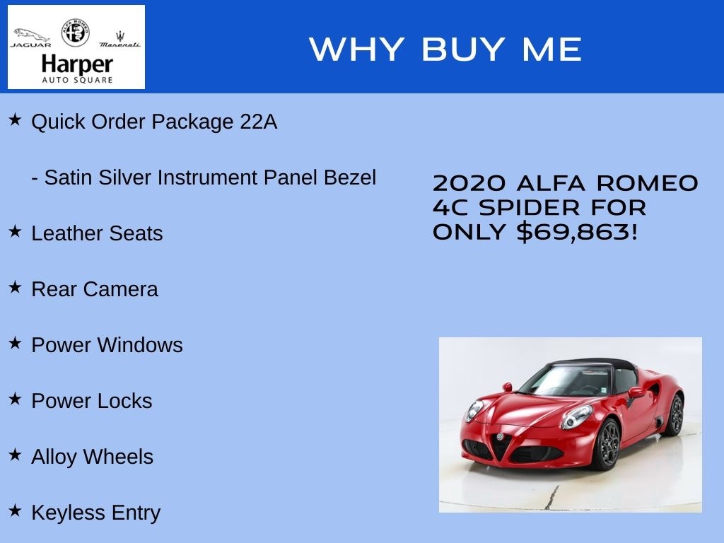 Used 2020 Alfa Romeo 4C Spider