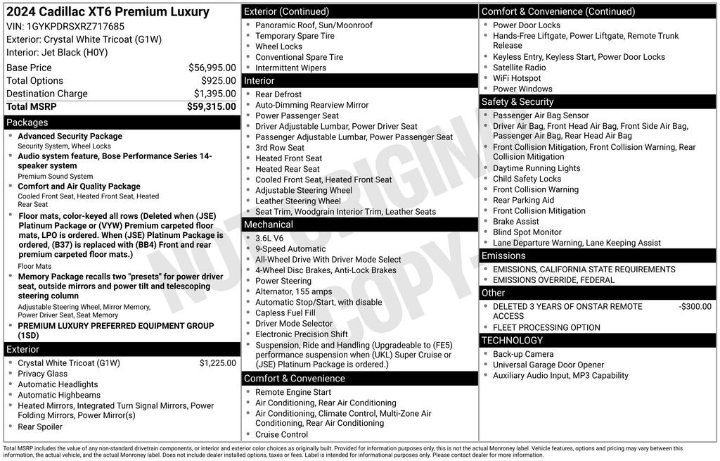 Used 2024 CADILLAC XT6 Premium Luxury SUV