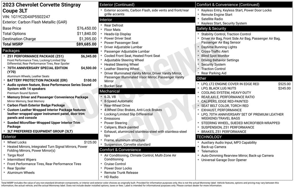 Used 2023 Chevrolet Corvette Stingray 3LT Coupe