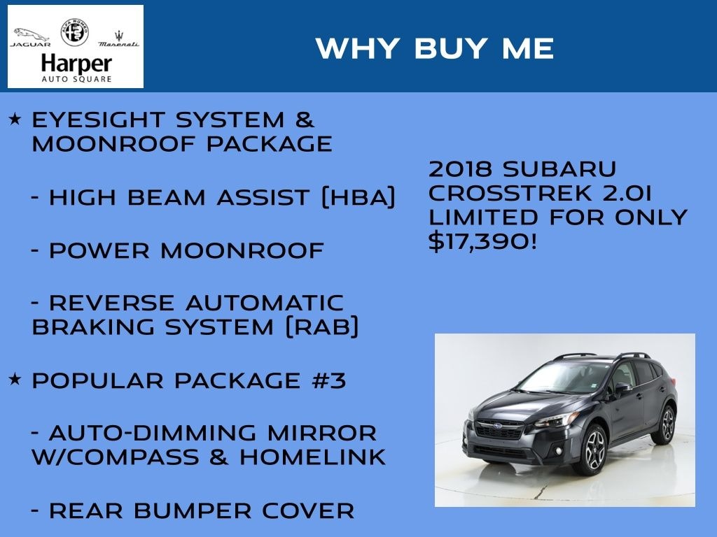 Used 2018 Subaru Crosstrek 2.0i Limited SUV