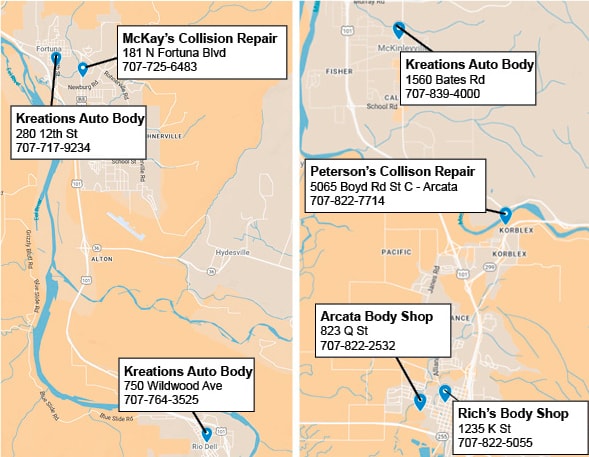 More recommended body shops near Arcata / McKinleyville / Fortuna