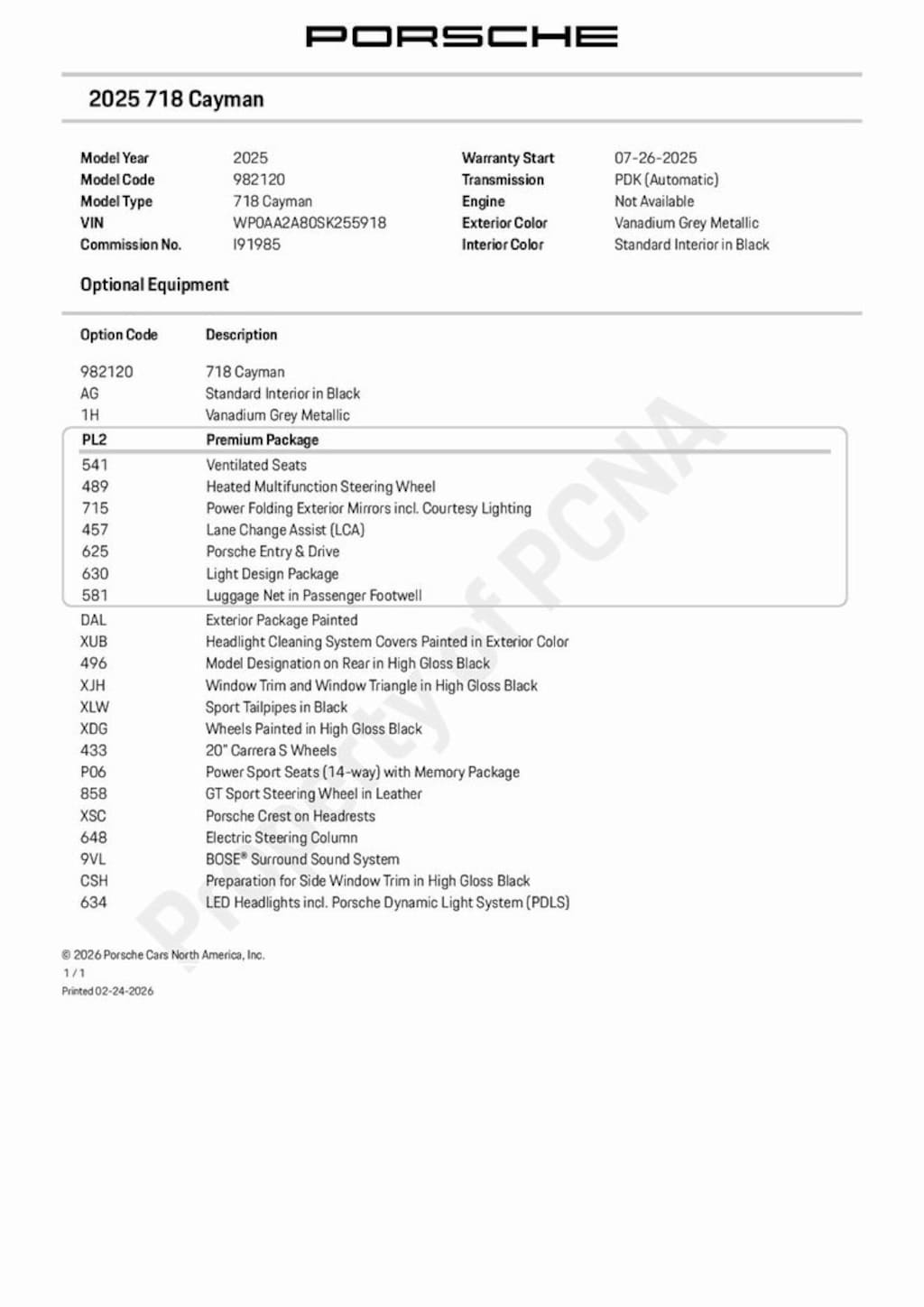 Certified 2025 Porsche 718 Cayman Coupe