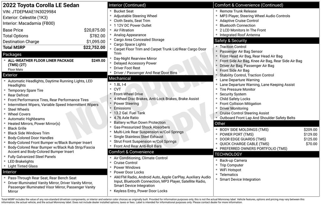 2022 Toyota Corolla LE