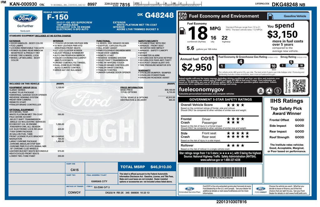 2013 Ford F-150 Lariat