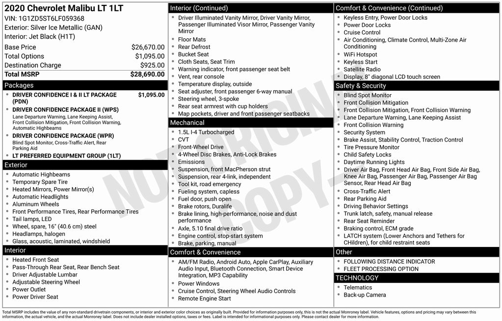 2020 Chevrolet Malibu 1LT's photo
