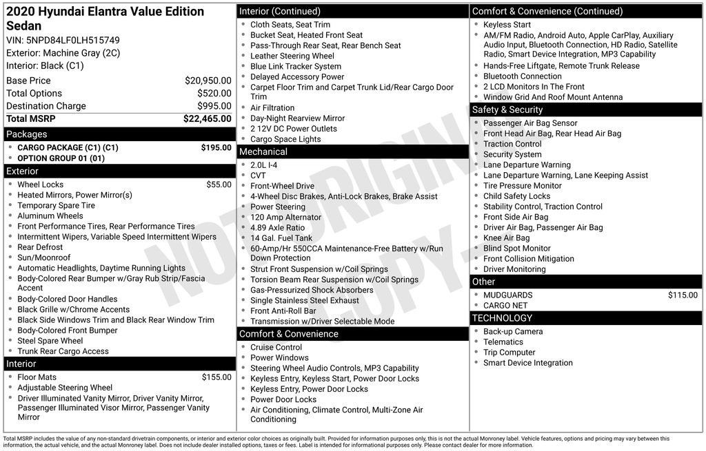 2020 Hyundai Elantra 2.0 Value Edition IVT's photo