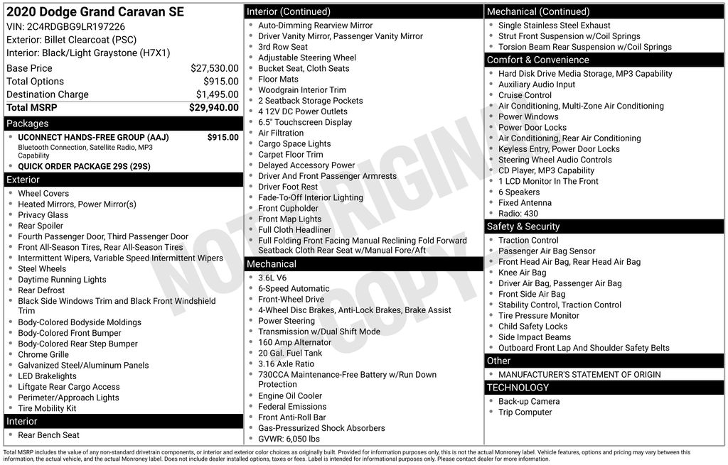 2020 Dodge Grand Caravan