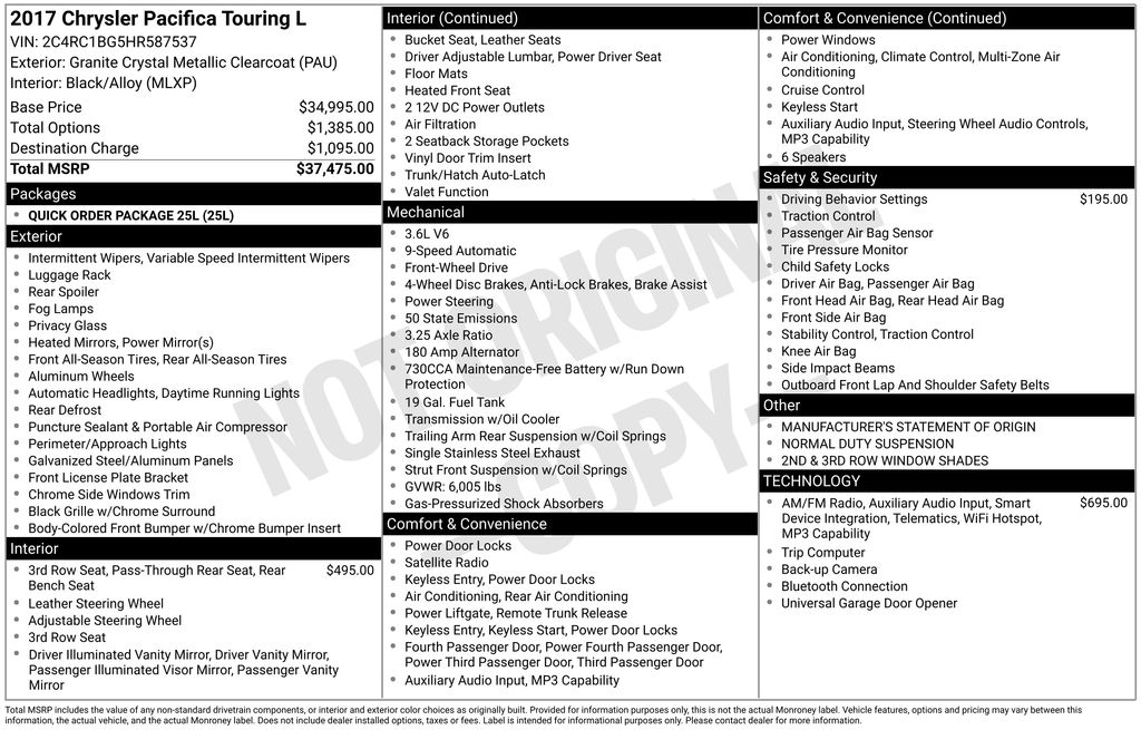 2017 Chrysler Pacifica Touring-L's photo