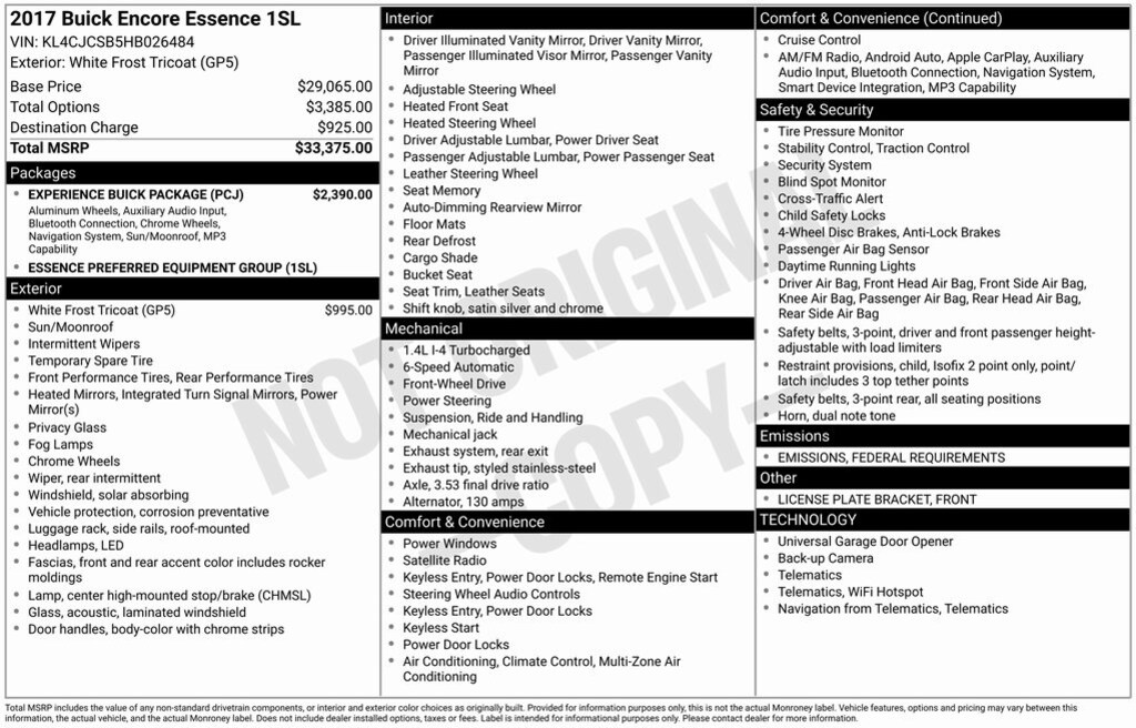 Used 2017 Buick Encore Essence SUV