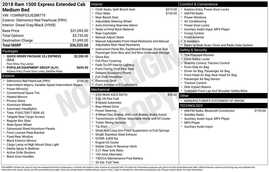 2018 RAM Ram 1500 Pickup Express