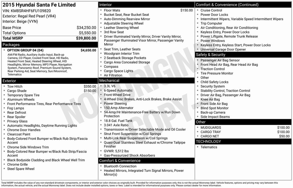 2015 Hyundai Santa Fe Limited