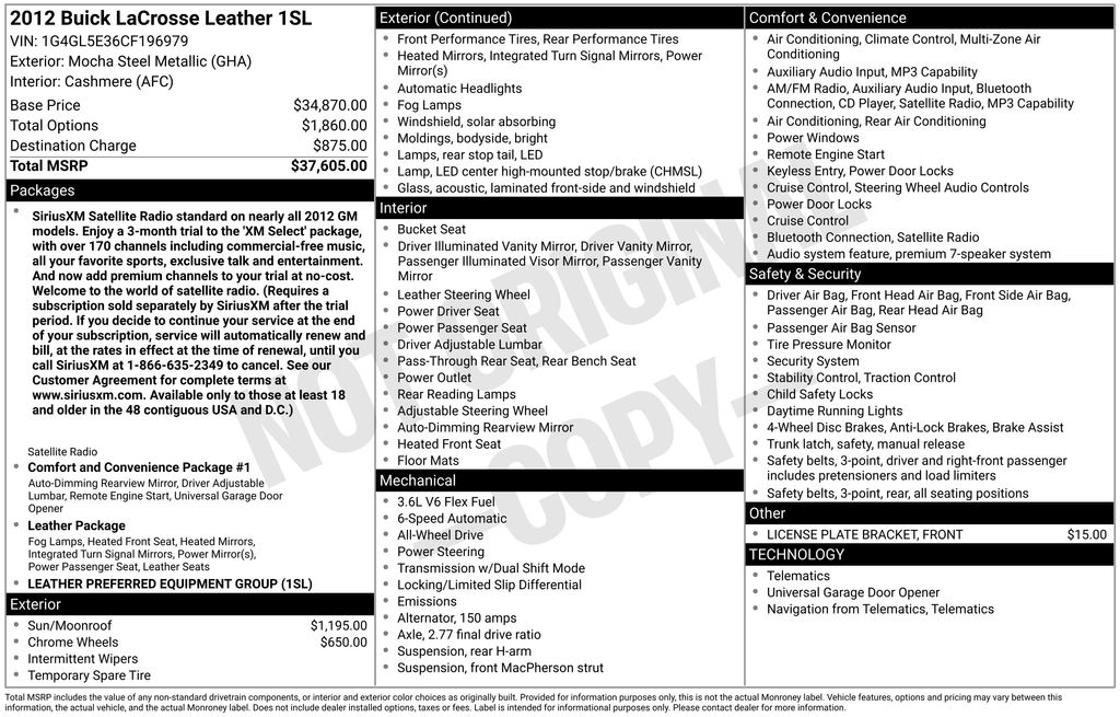 2012 Buick LaCrosse Leather's photo