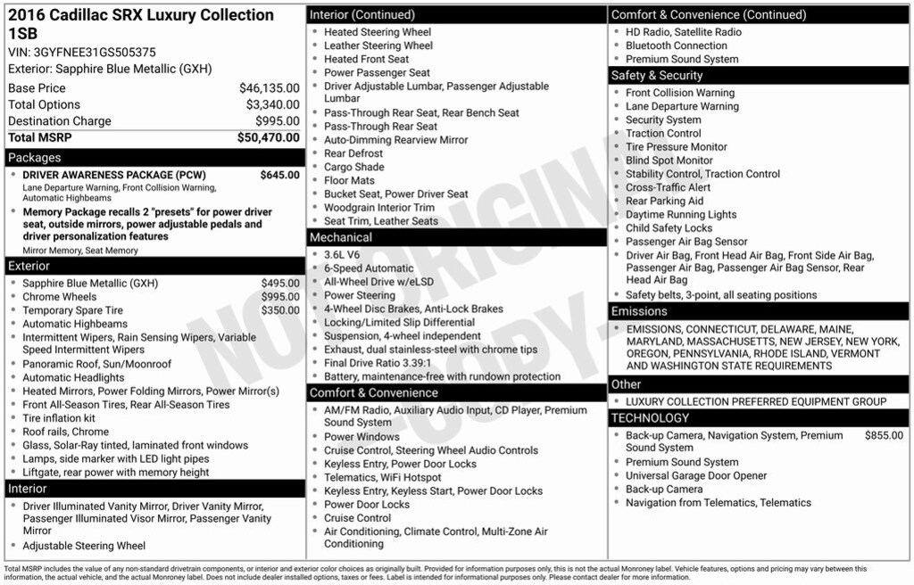 Used 2016 Cadillac SRX Luxury SUV