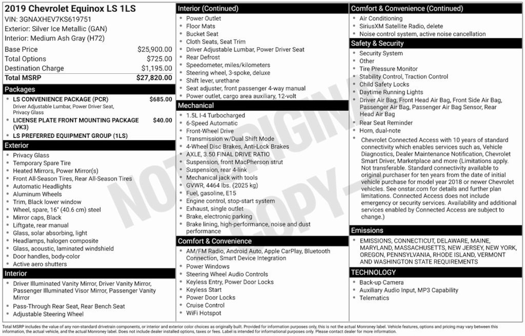 Used 2019 Chevrolet Equinox LS SUV
