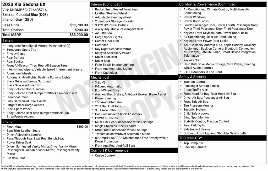 2020 Kia Sedona
