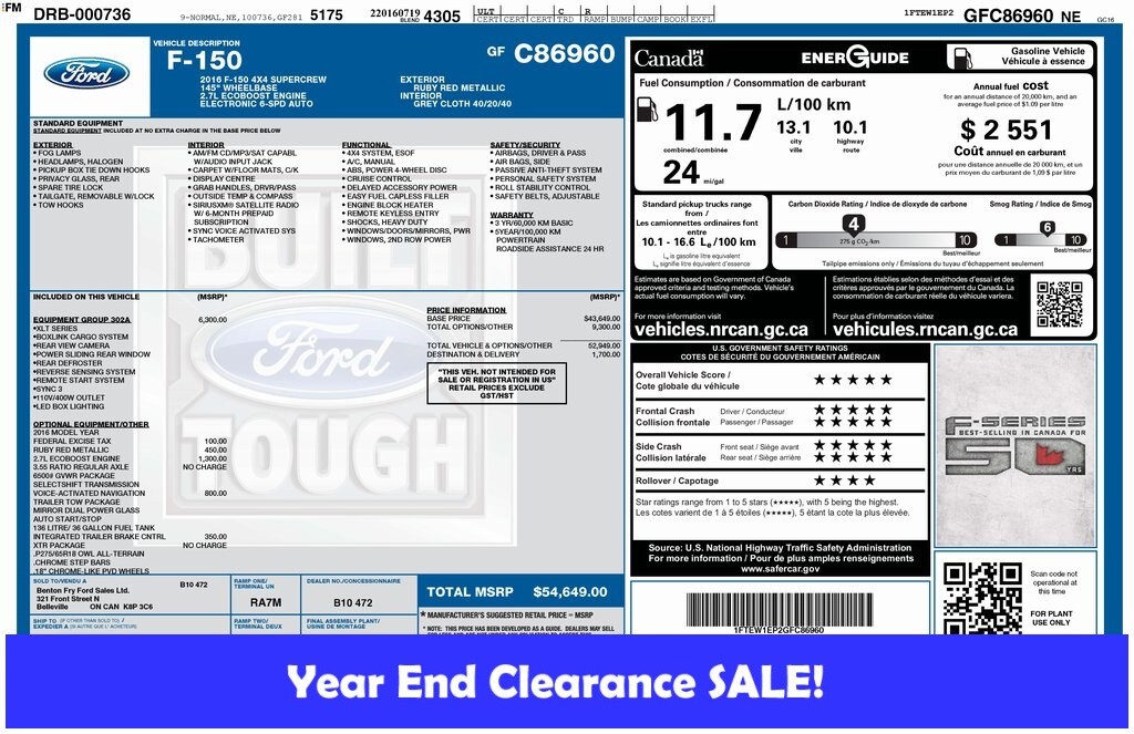 Used 2016 Ford F-150 XLT Truck