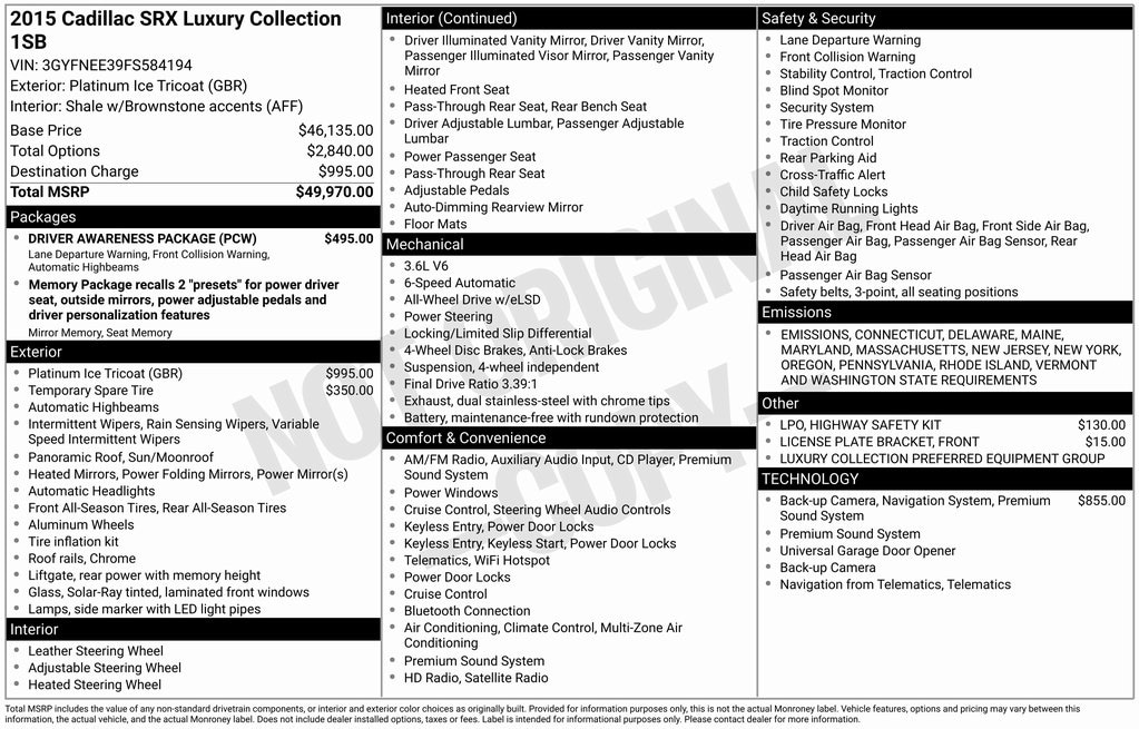 2015 Cadillac SRX Luxury Collection's photo