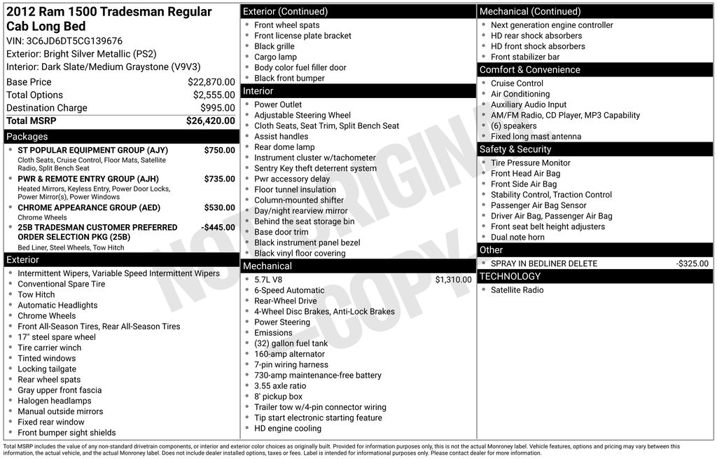 2012 RAM 1500 Tradesman Regular Cab LWB's photo