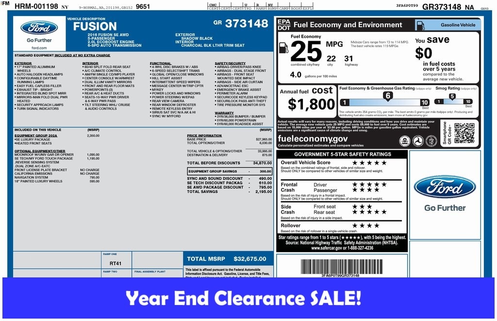 2016 Ford Fusion SE's photo