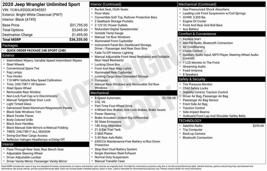 2020 Jeep Wrangler Unlimited Sport's photo